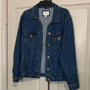 Forever 21 Patchwork Back Dark Blue Jean Jacket